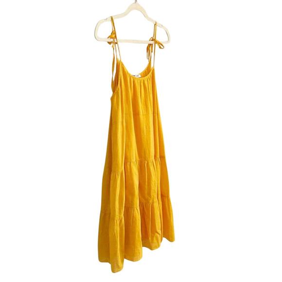 Samsoe Tiered Mini Dress Medium Yellow NEW - Picture 4 of 9